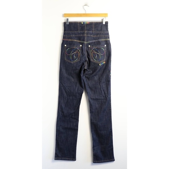 Coogi ultra high-waisted jeans vintage dark wash 7/8 size straight 90s rare art - Picture 3 of 9